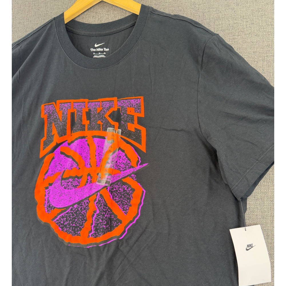 Nike Mens Basketball Graphic T-Shirt Black Orange Purple IR1632-010 XL